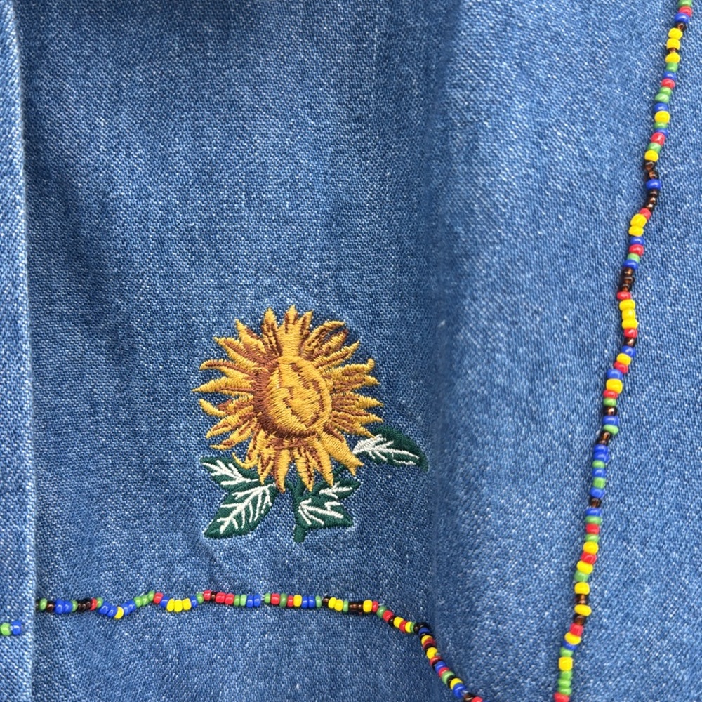 The Eagle’s Eye VTG Native American Denim Button‎ Down Shirt Size Medium - Picture 8 of 9